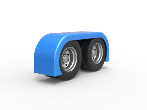 Semi truck Rear fenders Set 6 Scale 1 to 25 3D Baskı Modeli