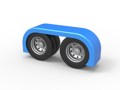 Semi truck Rear fenders Set 6 Scale 1 to 25 3D Baskı Modeli