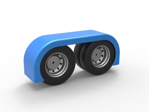 Semi truck Rear fenders Set 6 Scale 1 to 25 3D Baskı Modeli