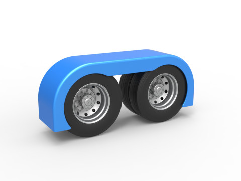 Semi truck Rear fenders Set 6 Scale 1 to 25 3D Baskı Modeli