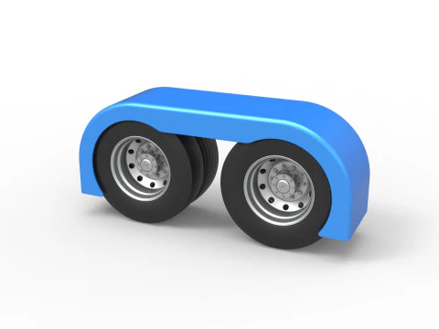 Spatbor belakang semi truk Set 6 Skala 1 hingga 25 Model Cetak 3D