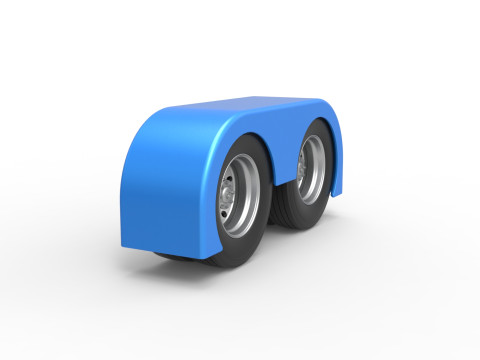 Semi truck Rear fenders Set 6 Scale 1 to 25 3D Baskı Modeli