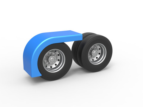 Semi truck Rear fenders Set 6 Scale 1 to 25 3D Baskı Modeli