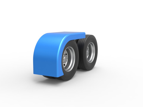 Semi truck Rear fenders Set 6 Scale 1 to 25 3D Baskı Modeli