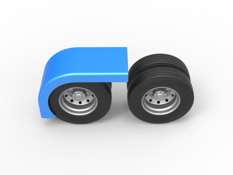Semi truck Rear fenders Set 6 Scale 1 to 25 3D Baskı Modeli