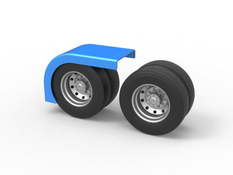 Semi truck Rear fenders Set 6 Scale 1 to 25 3D Baskı Modeli