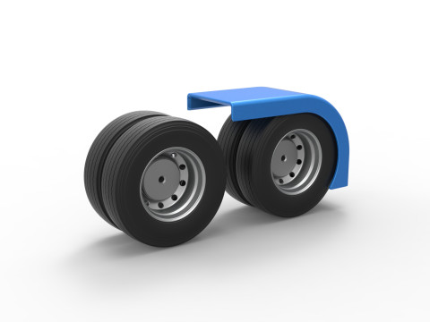 Semi truck Rear fenders Set 6 Scale 1 to 25 3D Baskı Modeli