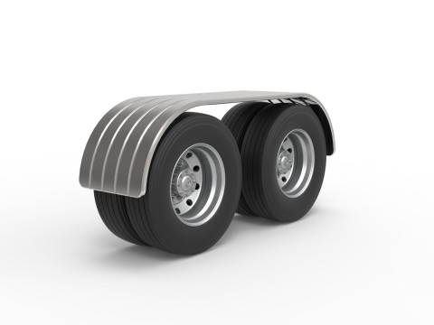 Semi truck Rear fenders Set 7 Scale 1 to 25 Model Cetak 3D