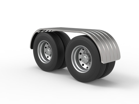 Semi truck Rear fenders Set 7 Scale 1 to 25 Model Cetak 3D