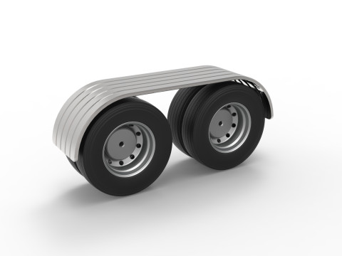 Semi truck Rear fenders Set 7 Scale 1 to 25 Model Cetak 3D