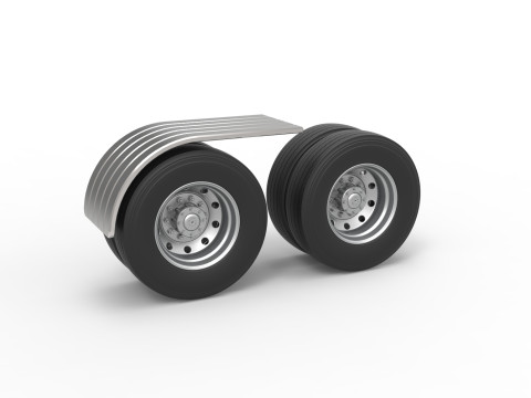 Semi truck Rear fenders Set 7 Scale 1 to 25 Model Cetak 3D