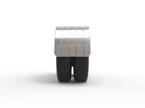 Semi truck Rear fenders Set 7 Scale 1 to 25 Model Cetak 3D