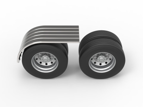 Semi truck Rear fenders Set 7 Scale 1 to 25 Model Cetak 3D