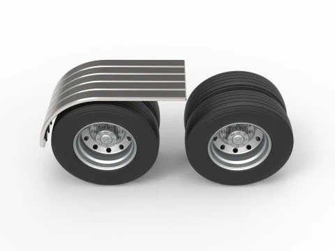 Spatbor belakang semi truk Set 7 Skala 1 hingga 25 Model Cetak 3D