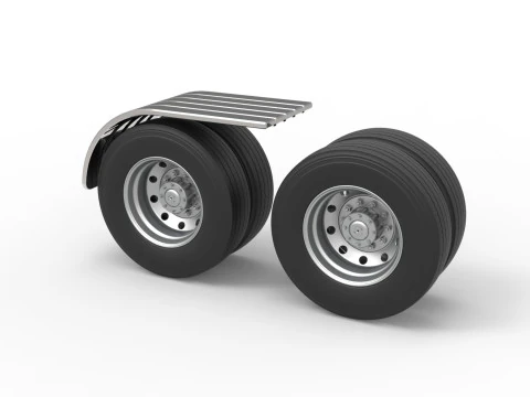 Spatbor belakang semi truk Set 7 Skala 1 hingga 25 Model Cetak 3D