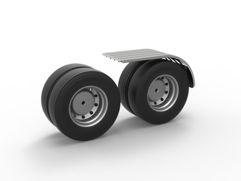 Semi truck Rear fenders Set 7 Scale 1 to 25 Model Cetak 3D