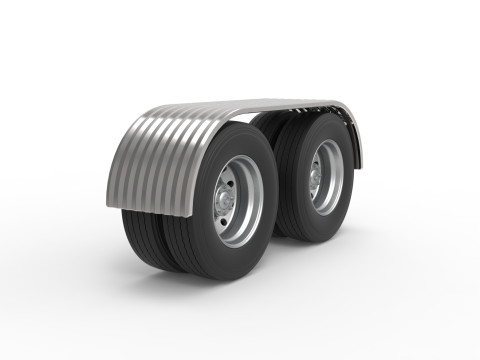 Semi truck Rear fenders Set 8 Scale 1 to 25 3D Принт Модель