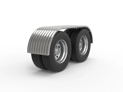 Semi truck Rear fenders Set 8 Scale 1 to 25 3D Print Model
