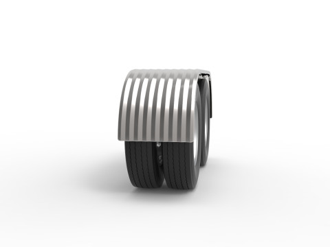 Semi truck Rear fenders Set 8 Scale 1 to 25 3D Принт Модель