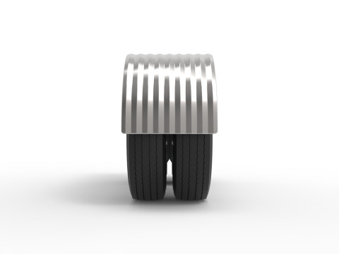 Semi truck Rear fenders Set 8 Scale 1 to 25 3D Принт Модель