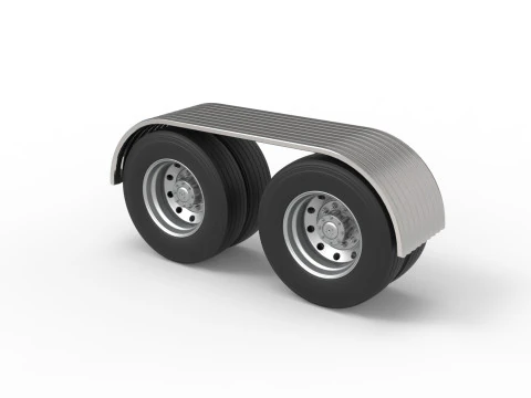 Semi truck Rear fenders Set 8 Scale 1 to 25 3D Print Model