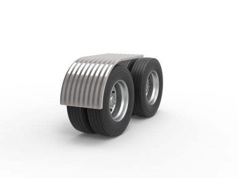 Semi truck Rear fenders Set 8 Scale 1 to 25 3D Принт Модель