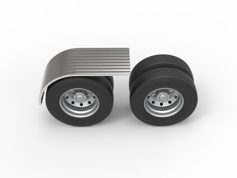 Semi truck Rear fenders Set 8 Scale 1 to 25 3D Принт Модель
