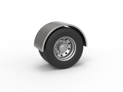 Semi truck Rear fenders Set 8 Scale 1 to 25 3D Принт Модель