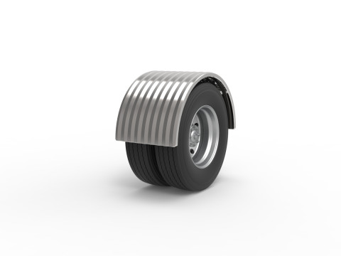 Semi truck Rear fenders Set 8 Scale 1 to 25 3D Принт Модель