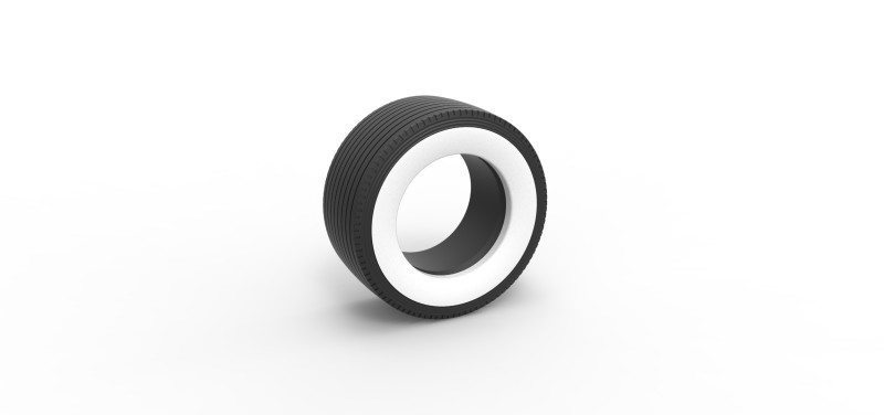 Super single semi Whitewall tire Version 2 Scale 1 to 25 3D Baskı Modeli .c4d .max .obj .3ds .fbx .stl .blend 