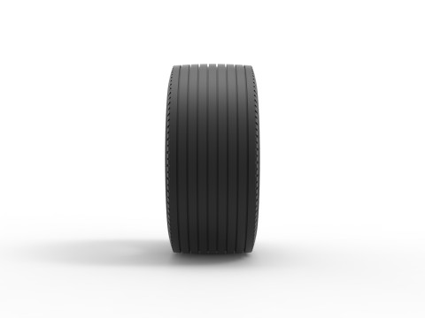 Super single semi Whitewall tire Version 2 Scale 1 to 25 3D Baskı Modeli