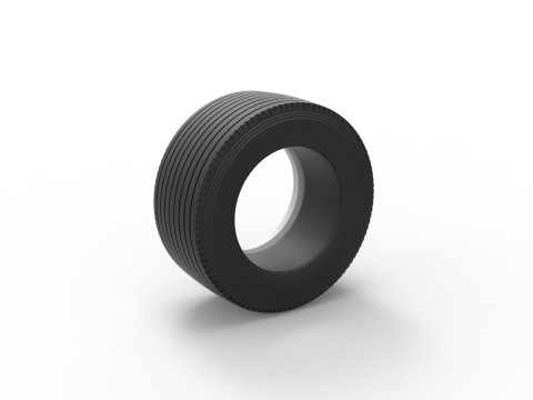 Super single semi Whitewall tire Version 2 Scale 1 to 25 3D Baskı Modeli