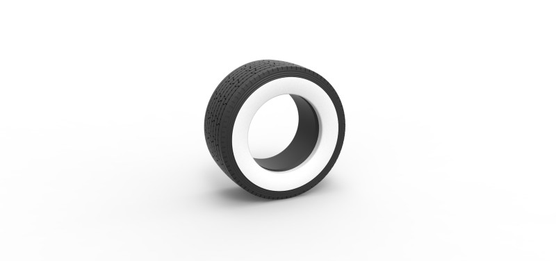 Super single semi Whitewall tire Version 3 Scale 1 to 25 3D-Druckmodell .c4d .max .obj .3ds .fbx .stl .blend 