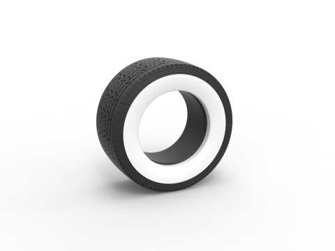 Super single semi Whitewall tire Version 3 Scale 1 to 25 Modelo de impresión 3D