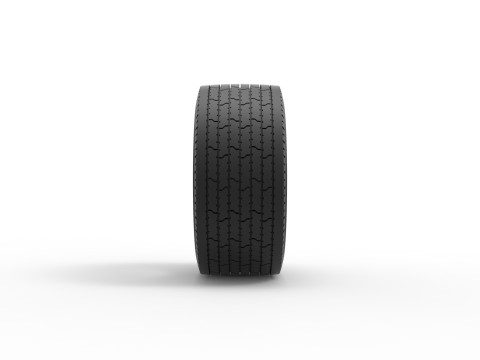 Super single semi Whitewall tire Version 3 Scale 1 to 25 3D-Druckmodell