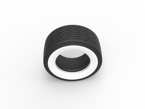 Super single semi Whitewall tire Version 3 Scale 1 to 25 3D-Druckmodell