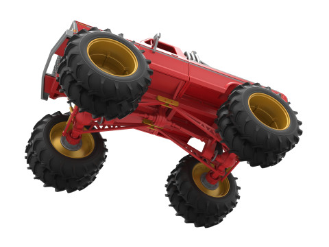Vintage Monster Truck with double wheels Scale 1 to 25 3D Принт Модель