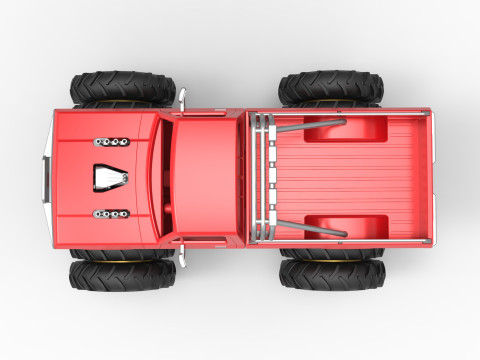 Vintage Monster Truck with double wheels Scale 1 to 25 3D Принт Модель