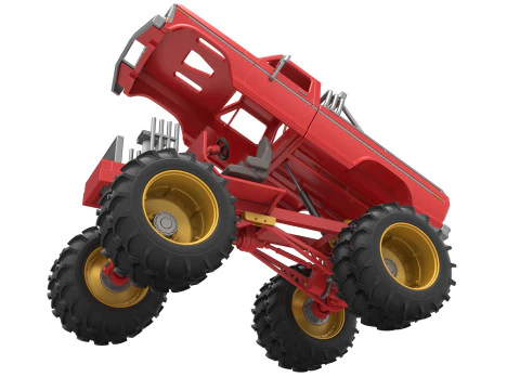 Vintage Monster Truck with double wheels Scale 1 to 25 3D Print Model