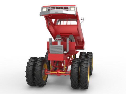 Vintage Monster Truck with double wheels Scale 1 to 25 3D Принт Модель