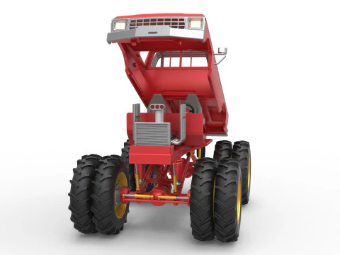 Vintage Monster Truck with double wheels Scale 1 to 25 3D Print Model