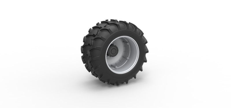 Double Wheel of Vintage Monster truck Scale 1 to 25 Modèles 3D en vedette .c4d .max .obj .3ds .fbx .stl .blend 