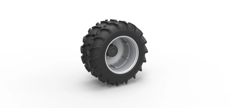 Double Wheel of Vintage Monster truck Scale 1 to 25 3D Print Model .c4d .max .obj .3ds .fbx .stl .blend 