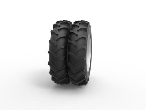 Double Wheel of Vintage Monster truck Scale 1 to 25 Modèles 3D en vedette
