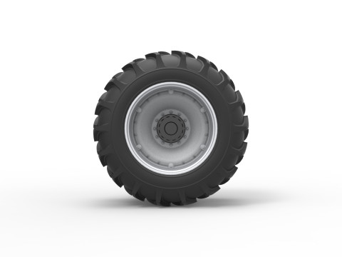 Double Wheel of Vintage Monster truck Scale 1 to 25 Modèles 3D en vedette