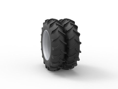 Double Wheel of Vintage Monster truck Scale 1 to 25 Modèles 3D en vedette