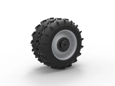 Double Wheel of Vintage Monster truck Scale 1 to 25 3D Print Model