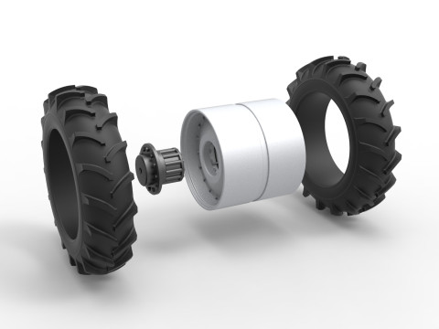 Double Wheel of Vintage Monster truck Scale 1 to 25 Modèles 3D en vedette