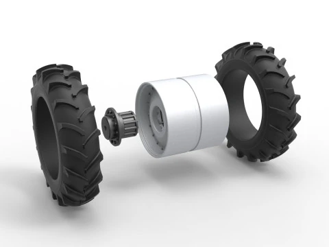 Double Wheel of Vintage Monster truck Scale 1 to 25 3D Print Model