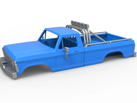 Obudowa zabytkowej ciężar&oacute;wki Monster Truck w wersji 5 w skali od 1 do 25 Model do druku 3D